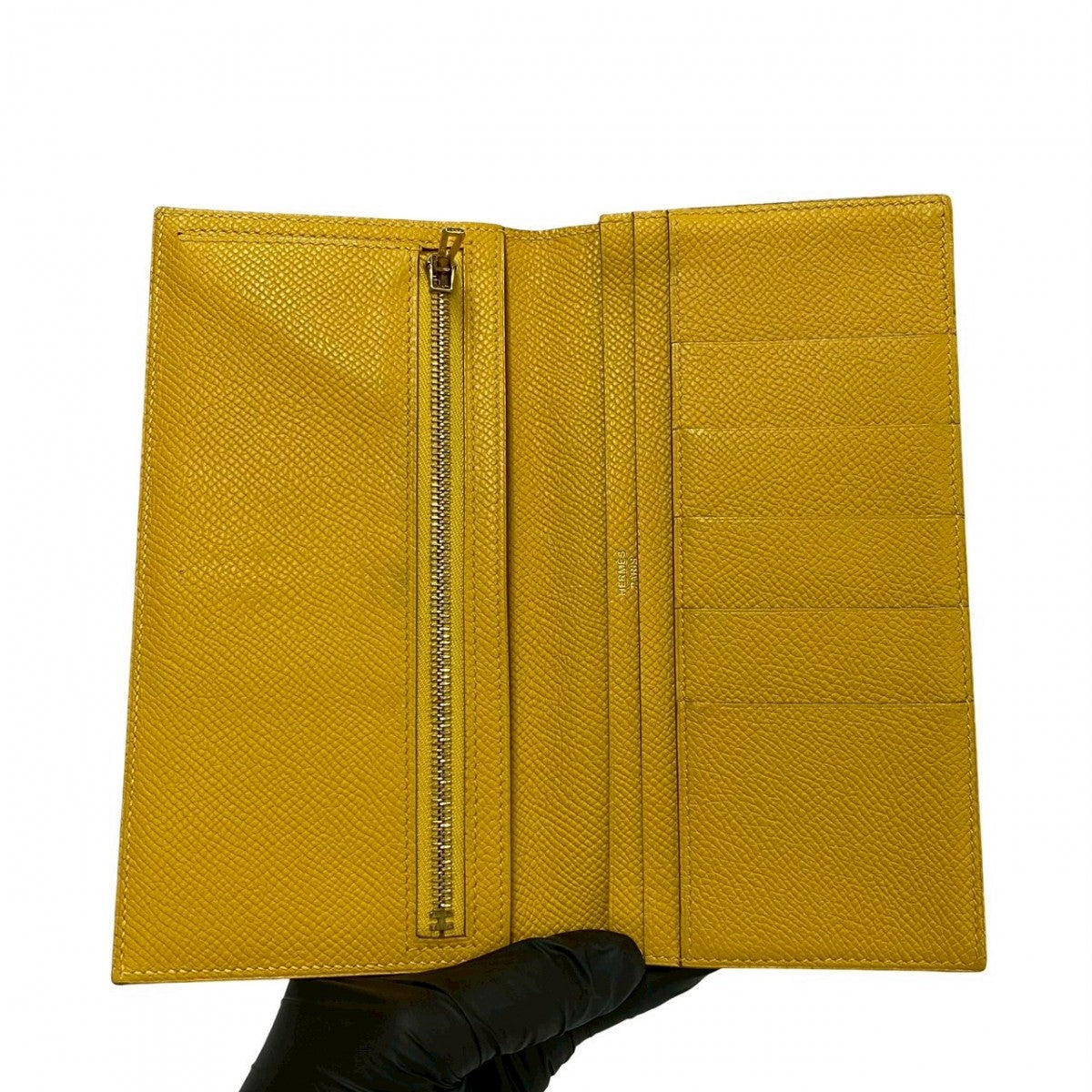 HERMES Long Wallet Purse Epsom yellow Beansufla