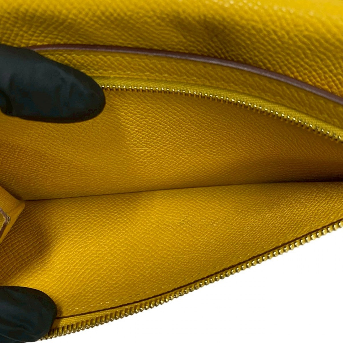 HERMES Long Wallet Purse Epsom yellow Beansufla