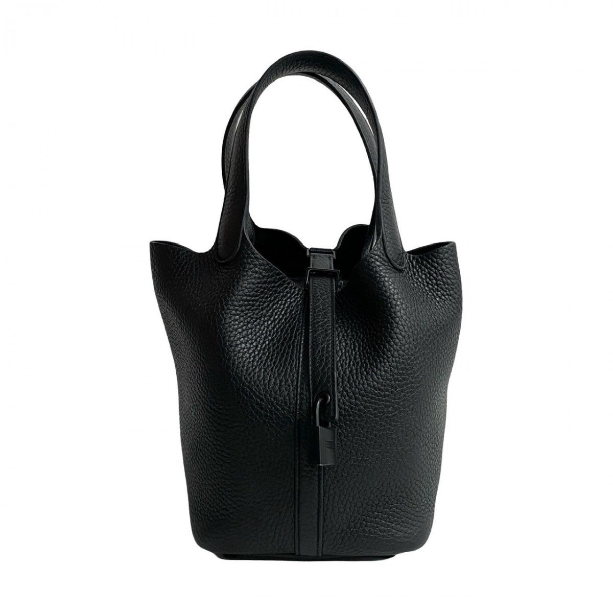 HERMES Handbag Taurillon Clemence black Picotin Lock Monochrome PM