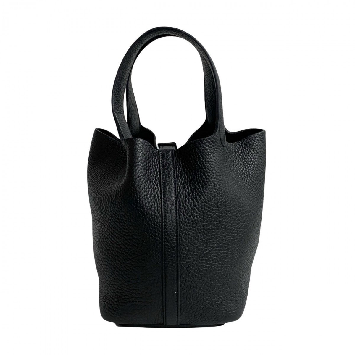 HERMES Handbag Taurillon Clemence black Picotin Lock Monochrome PM