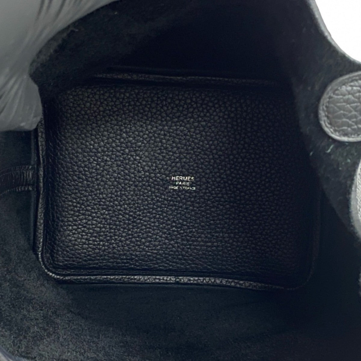 HERMES Handbag Taurillon Clemence black Picotin Lock Monochrome PM