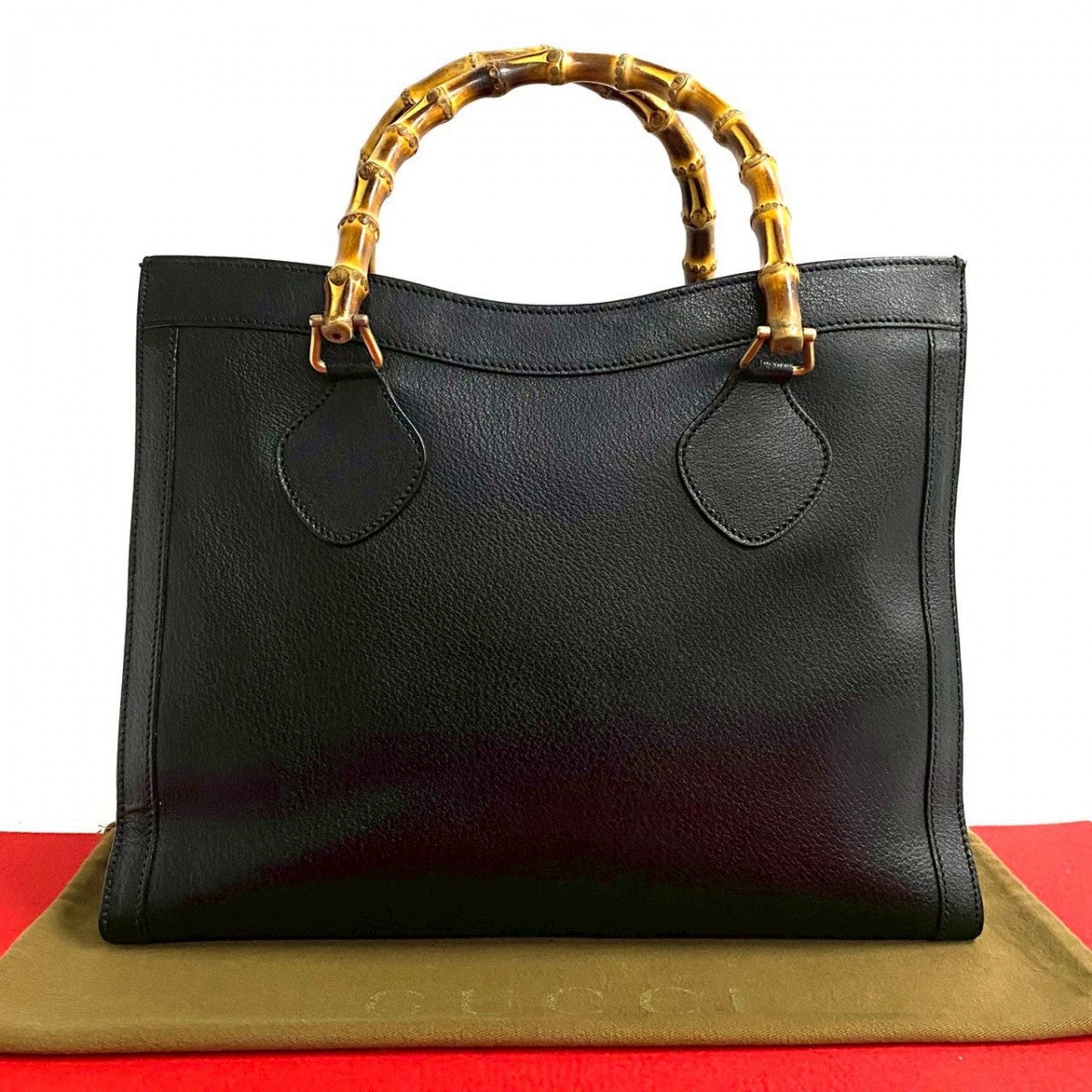 GUCCI Handbag leather black Bamboo