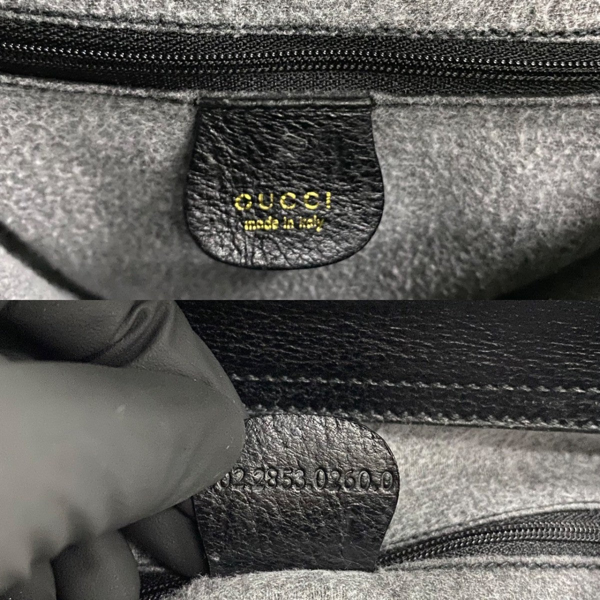 GUCCI Handbag leather black Bamboo