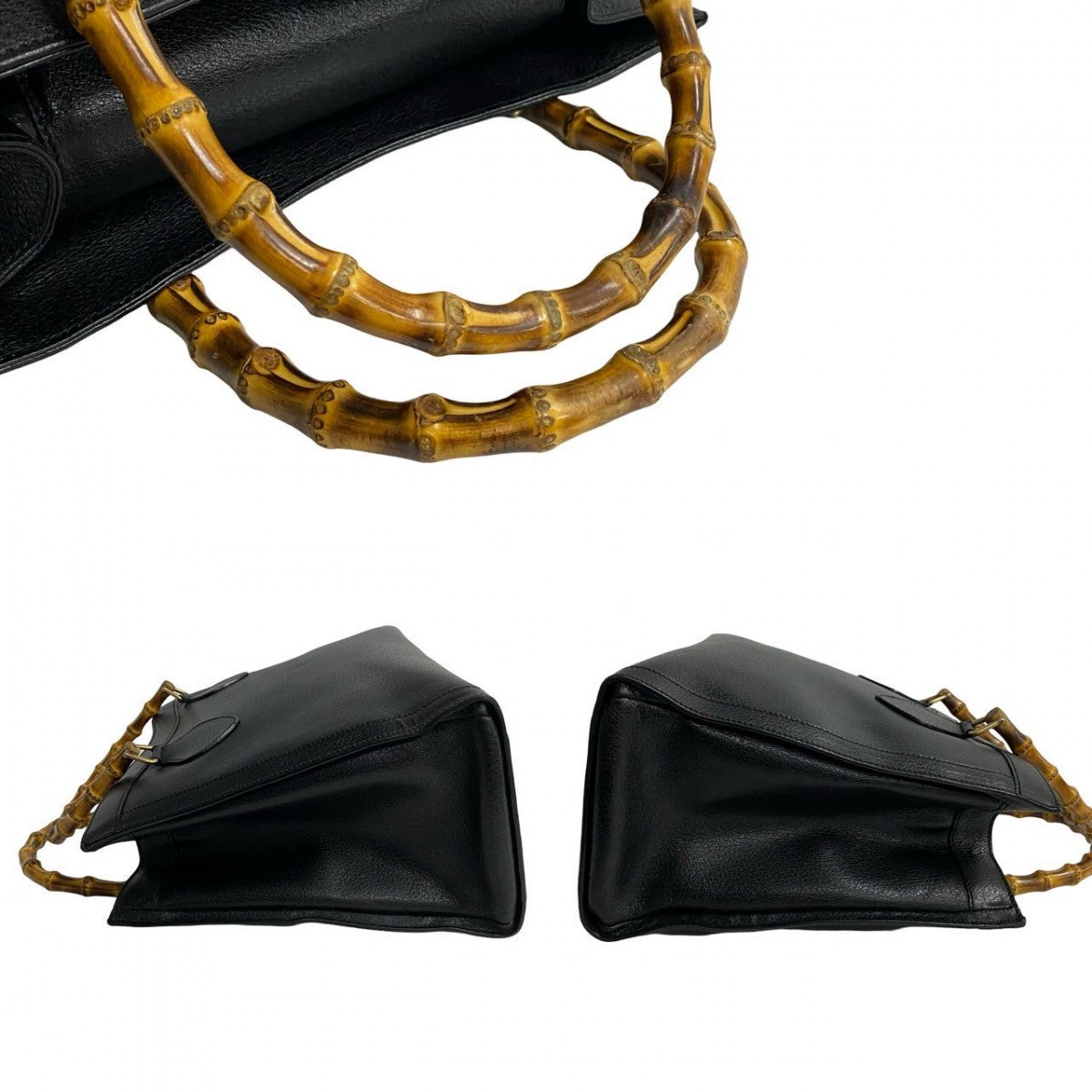 GUCCI Handbag leather black Bamboo