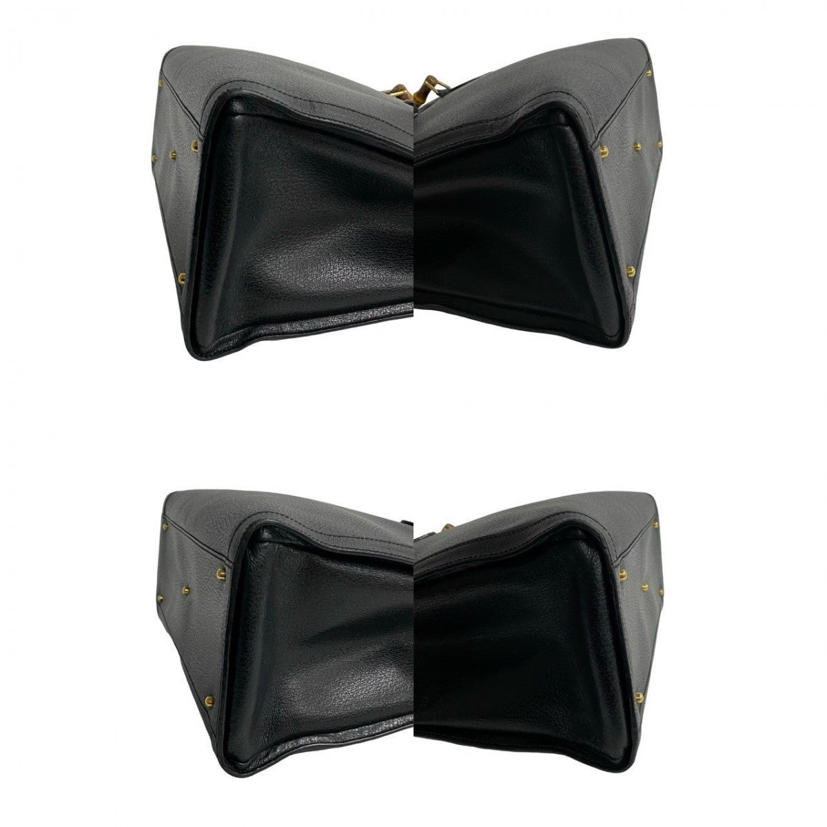 GUCCI Handbag leather black Bamboo