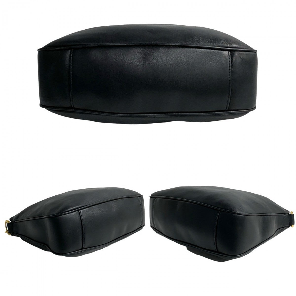 GUCCI Shoulder Bag leather black Bamboo