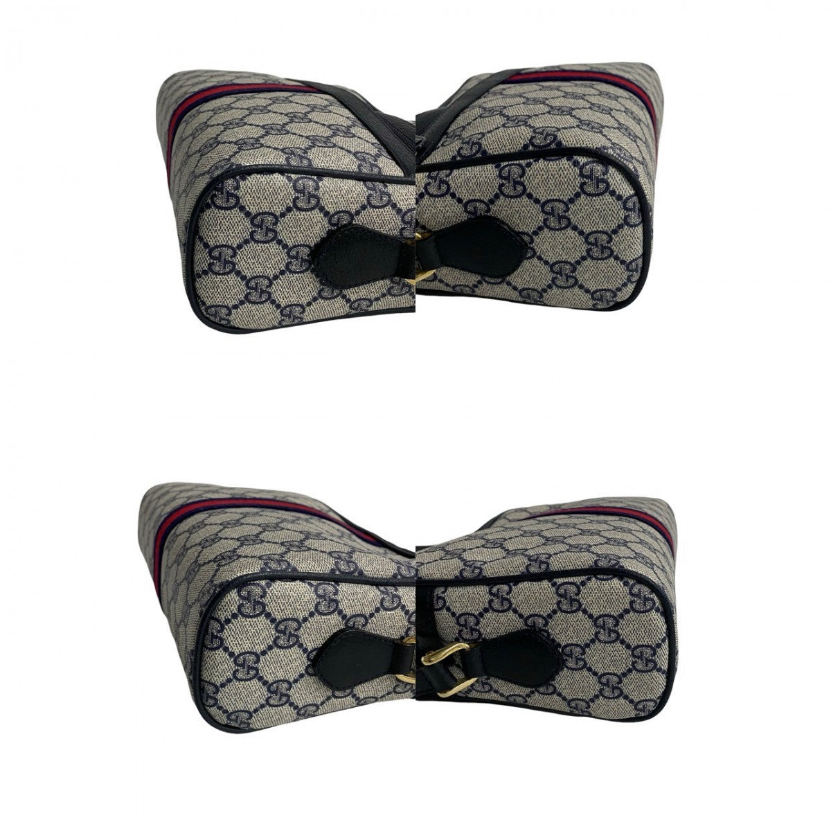 GUCCI Shoulder Bag leather Navy Sherry line