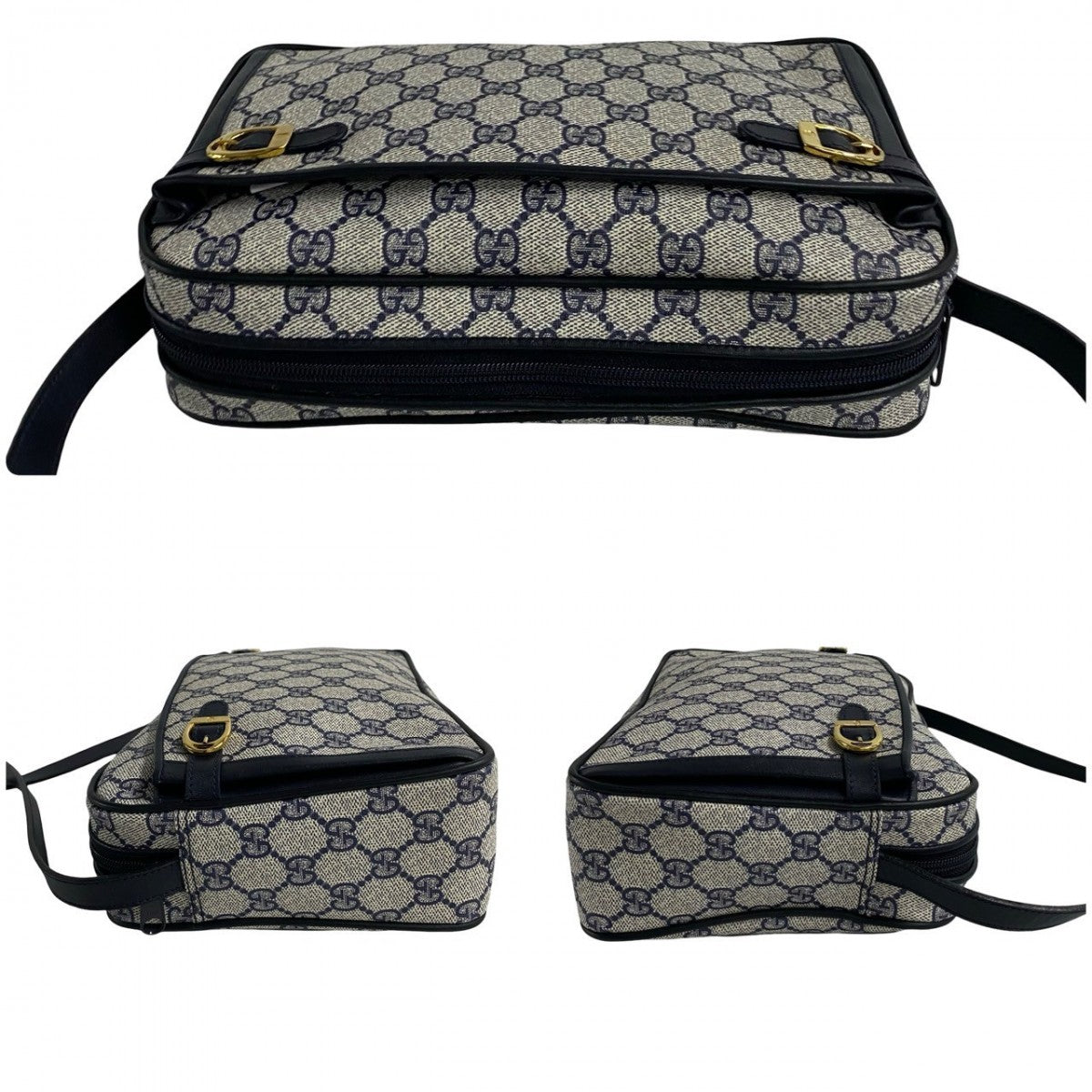 GUCCI Shoulder Bag leather Navy
