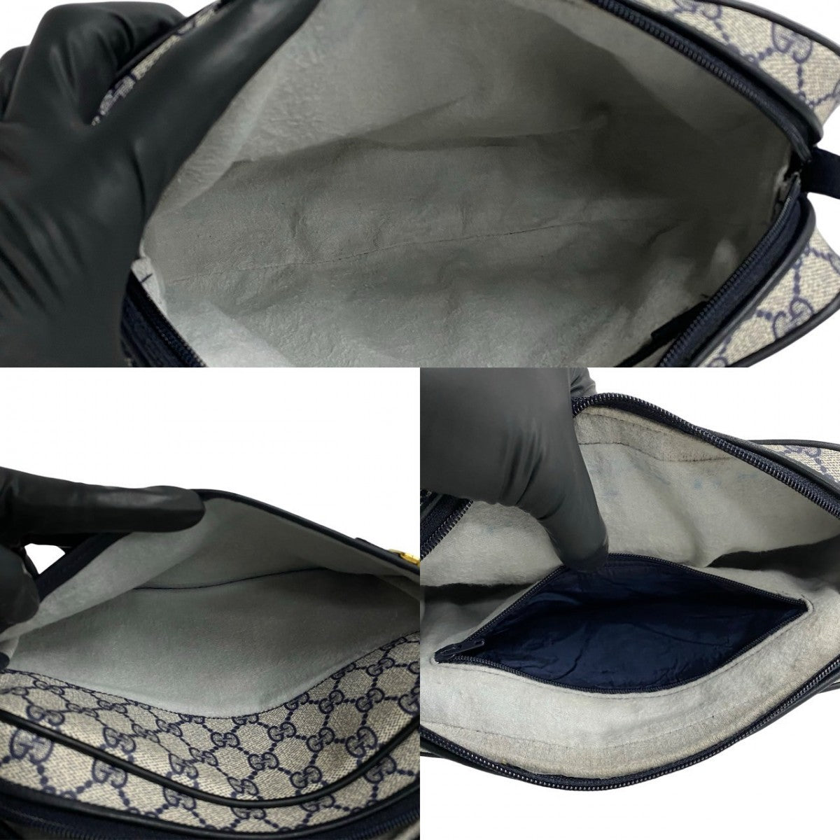 GUCCI Shoulder Bag leather Navy