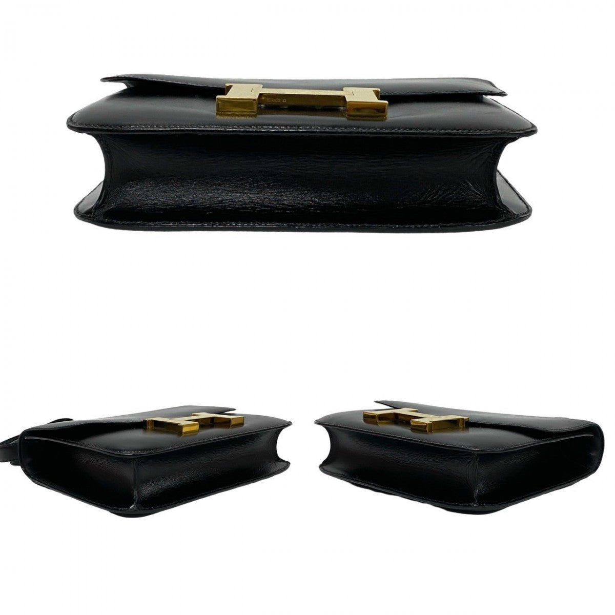 HERMES Shoulder Bag Box scarf black Constance