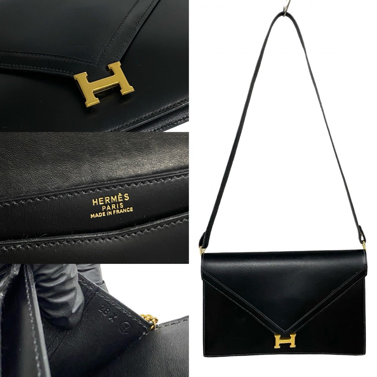 HERMES Shoulder Bag Box scarf black Lidi