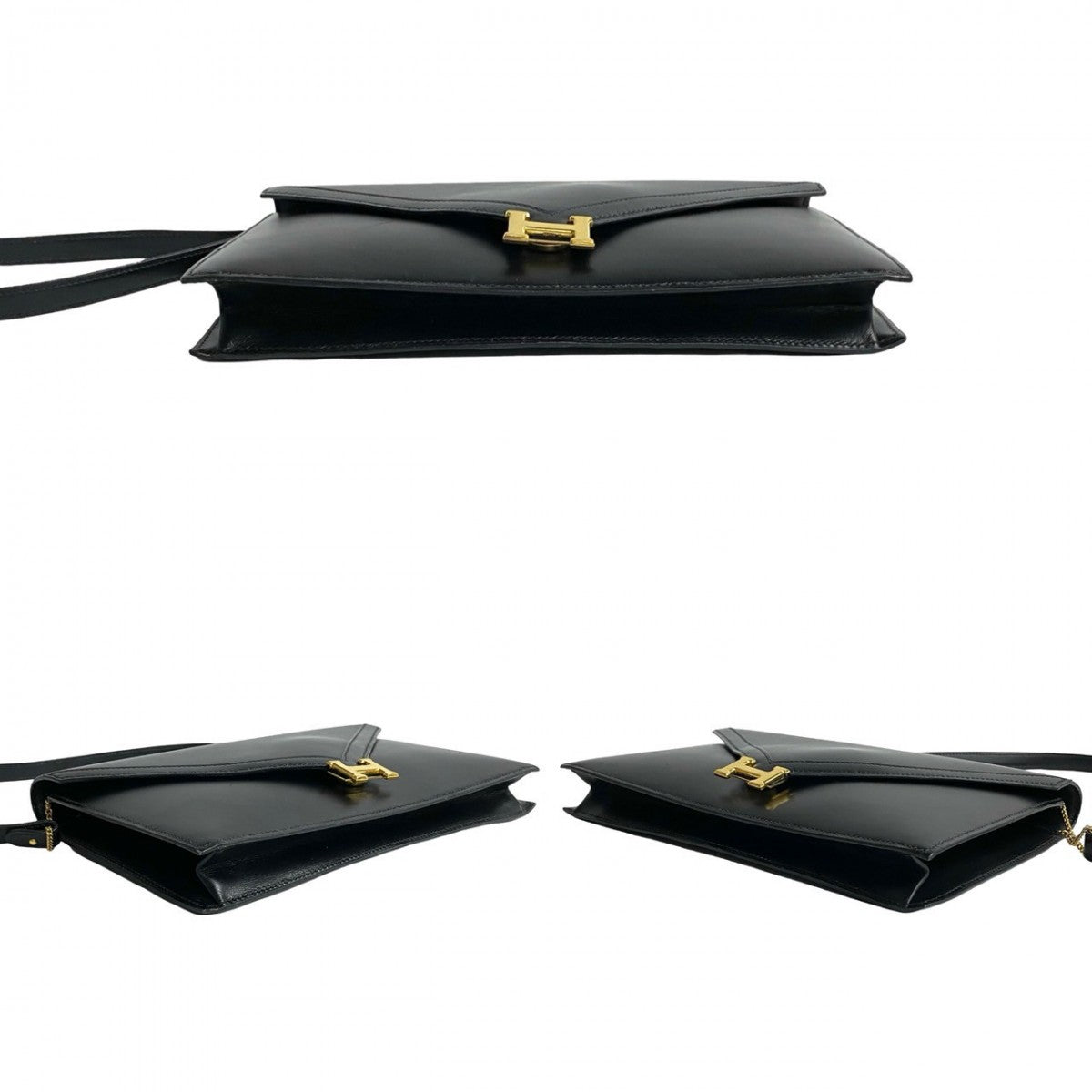 HERMES Shoulder Bag Box scarf black Lidi