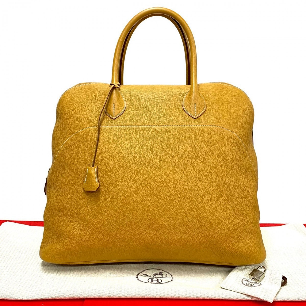 HERMES Handbag leather yellow Bolide Relax 45