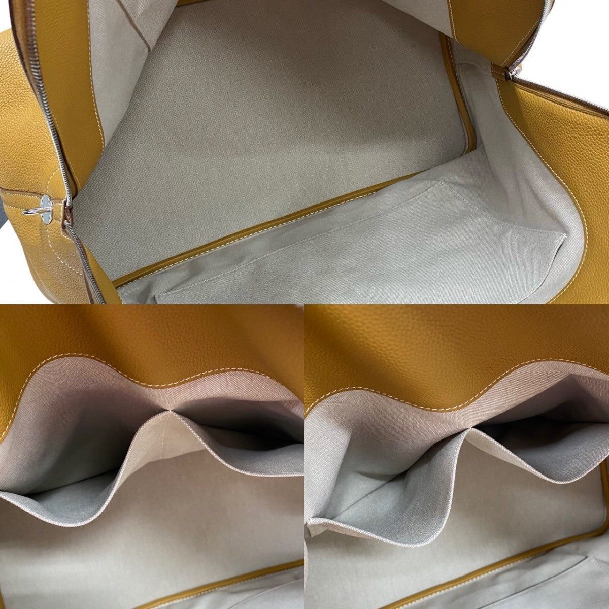 HERMES Handbag leather yellow Bolide Relax 45