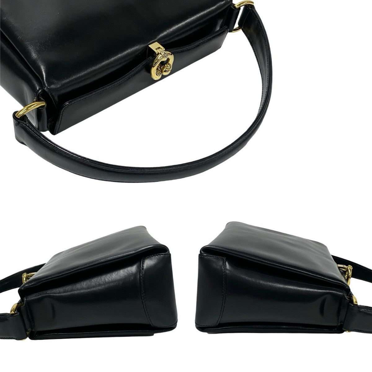 GUCCI Handbag leather black Old Gucci
