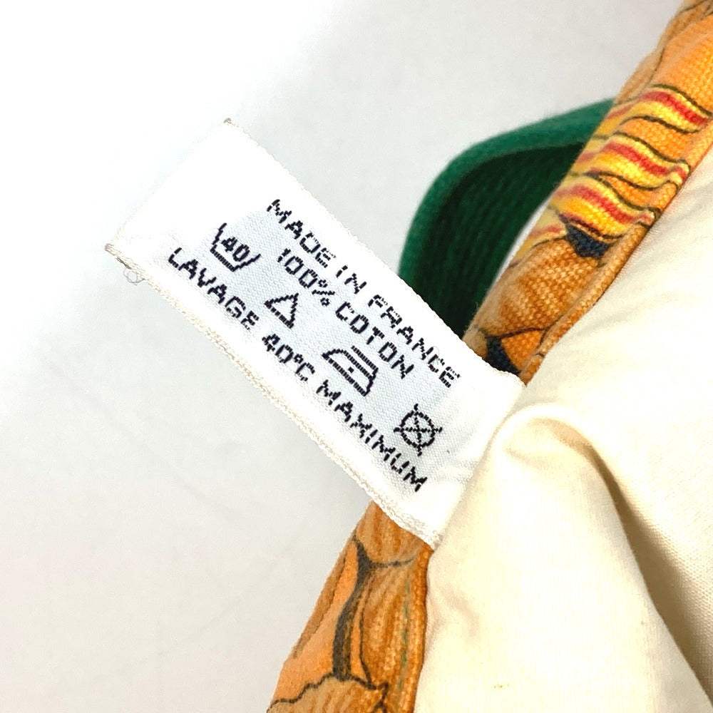 HERMES Tote Bag canvas Orange Shoulder Bag Shoulder Bag bird pattern Women Used