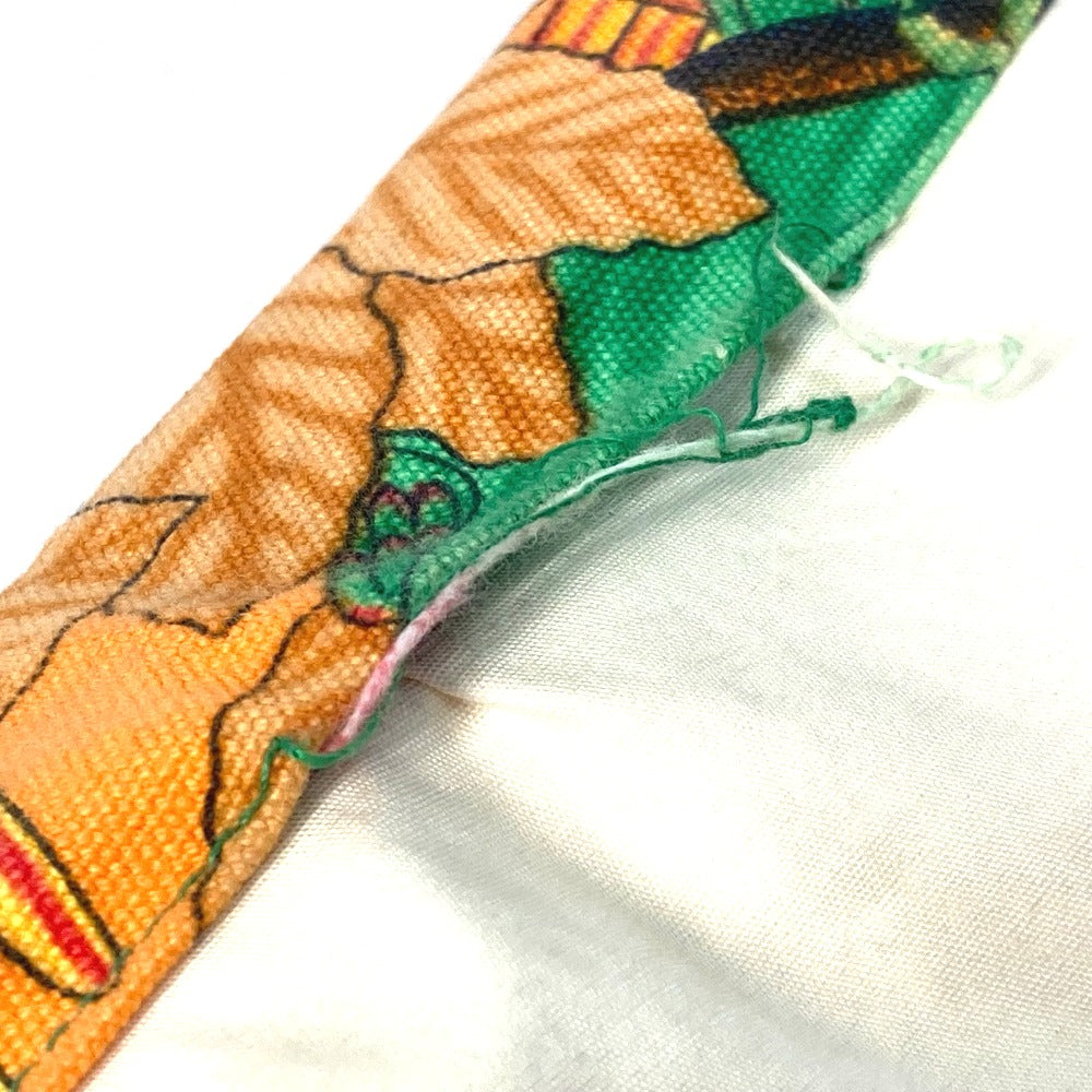 HERMES Tote Bag canvas Orange Shoulder Bag Shoulder Bag bird pattern Women Used