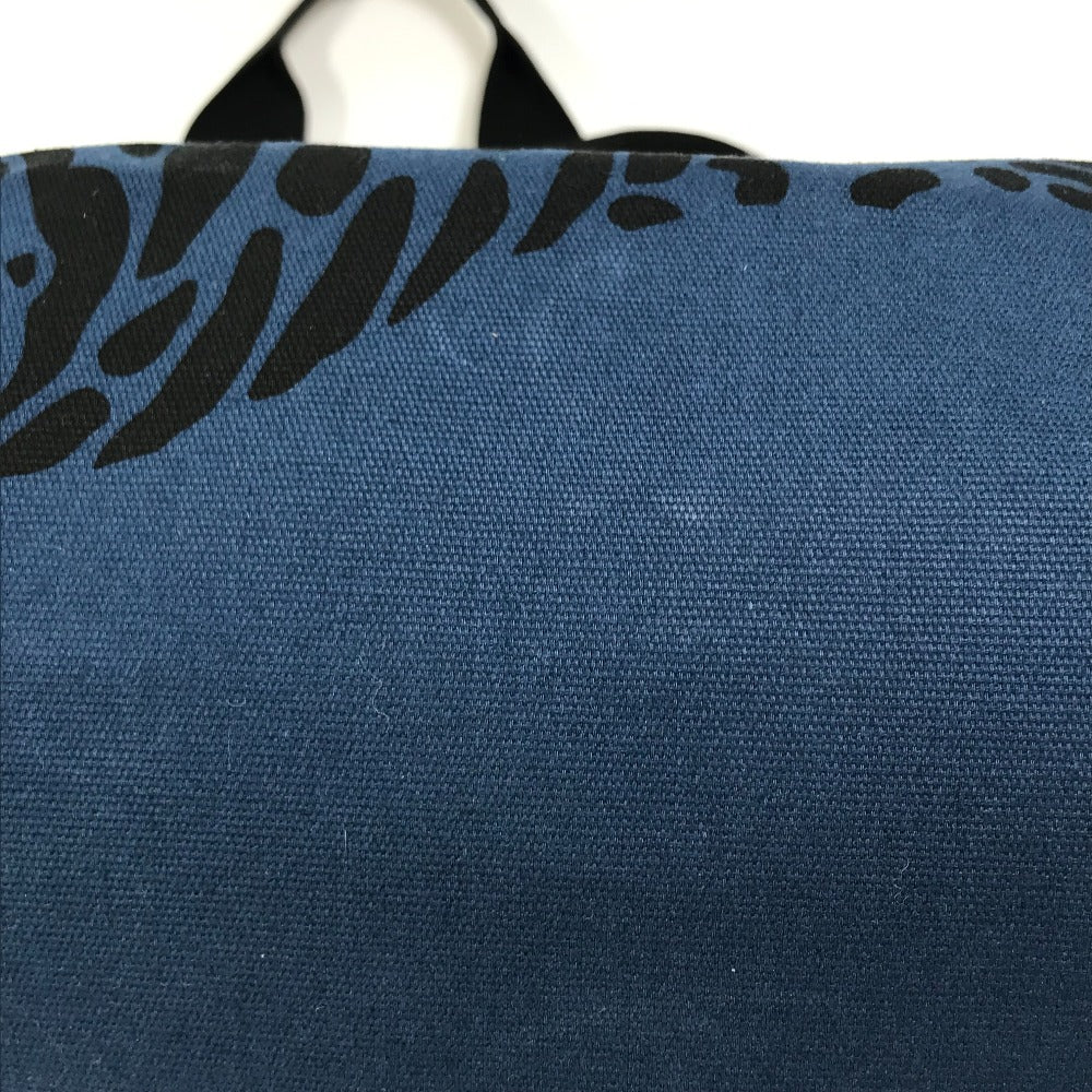HERMES Tote Bag canvas Navy Shoulder Bag Shoulder Bag Leopard leopard leopard
