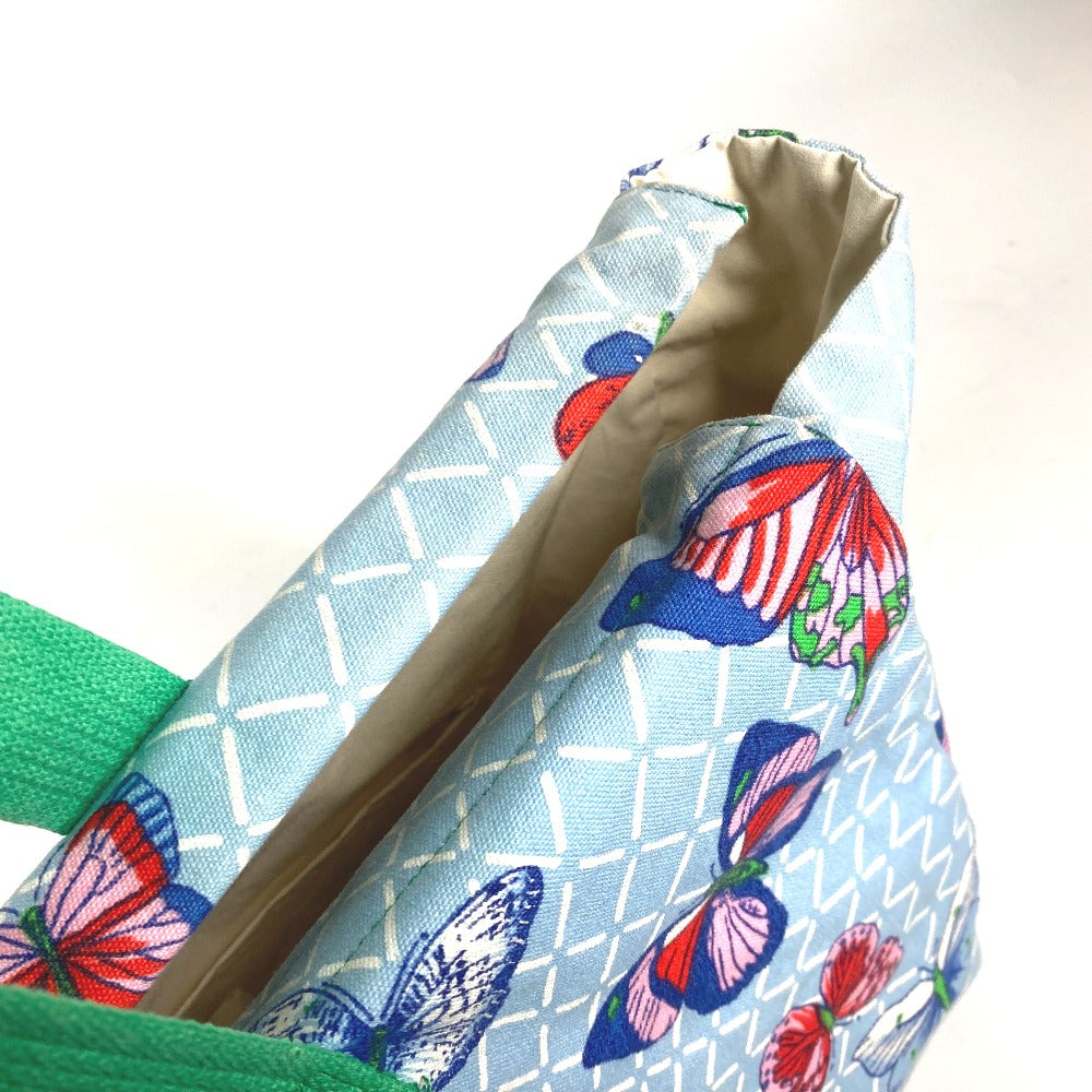 HERMES Tote Bag canvas blue vintage butterfly