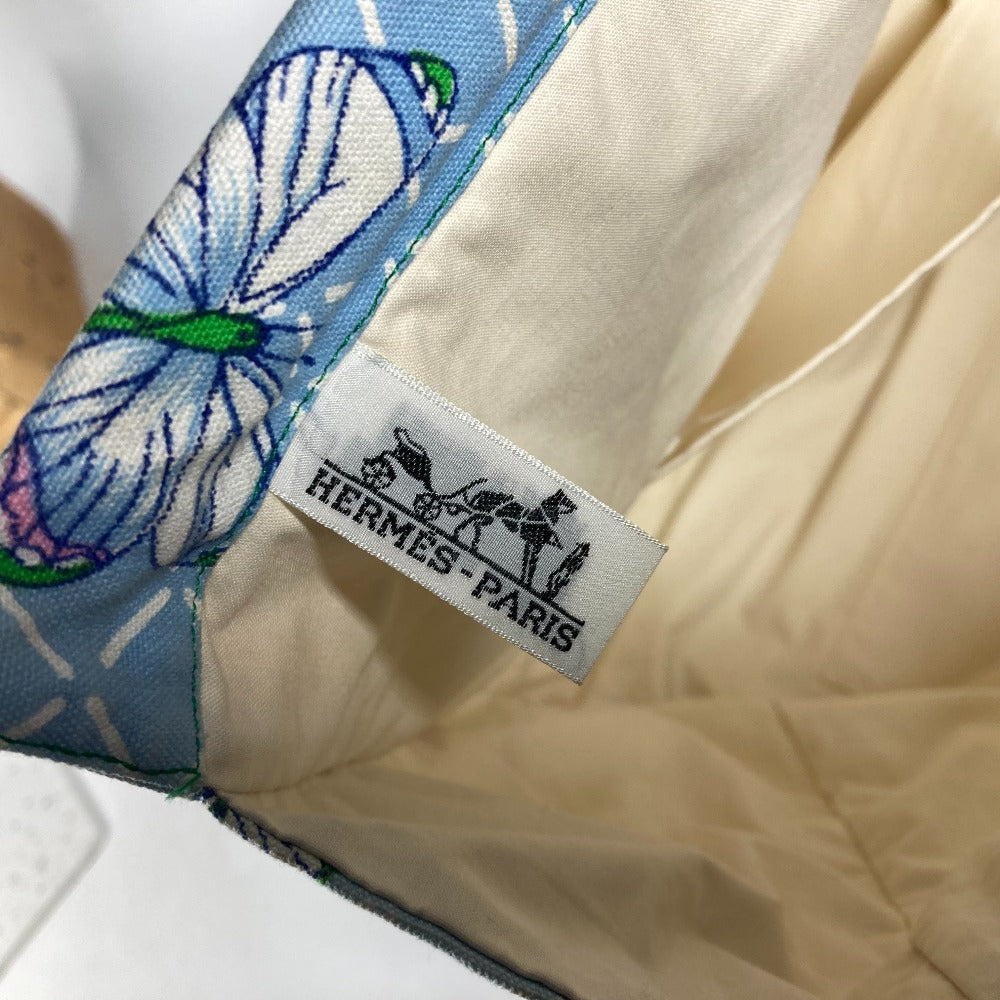 HERMES Tote Bag canvas blue vintage butterfly
