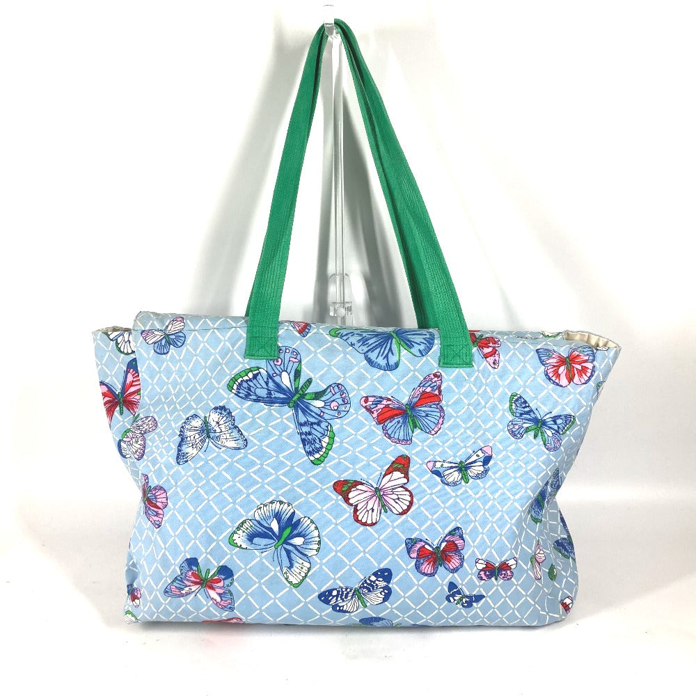 HERMES Tote Bag canvas blue vintage butterfly