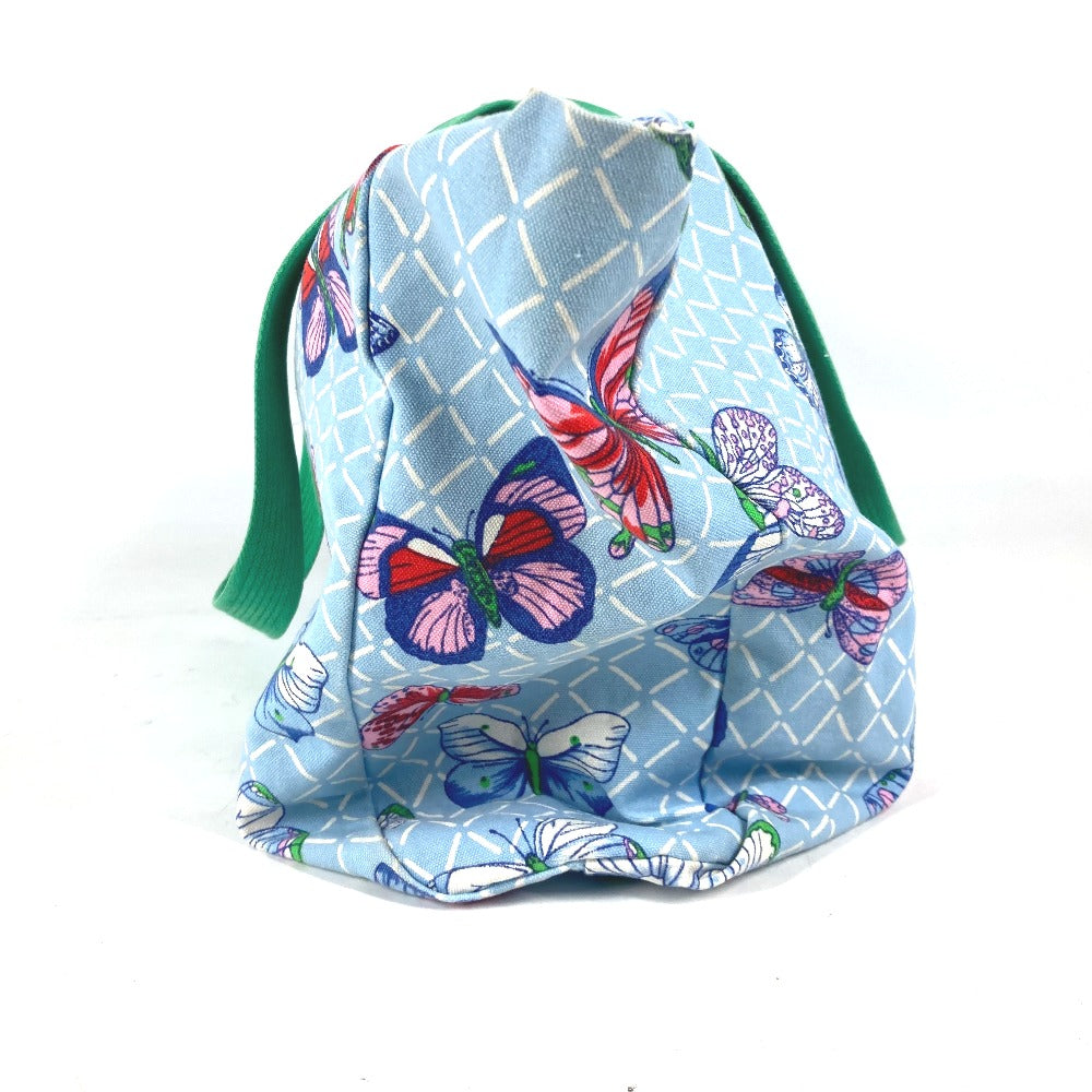 HERMES Tote Bag canvas blue vintage butterfly