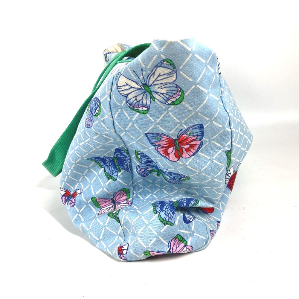 HERMES Tote Bag canvas blue vintage butterfly