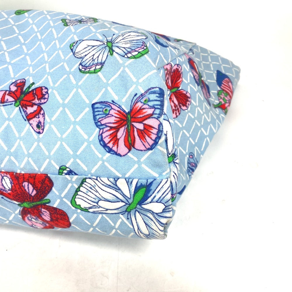 HERMES Tote Bag canvas blue vintage butterfly