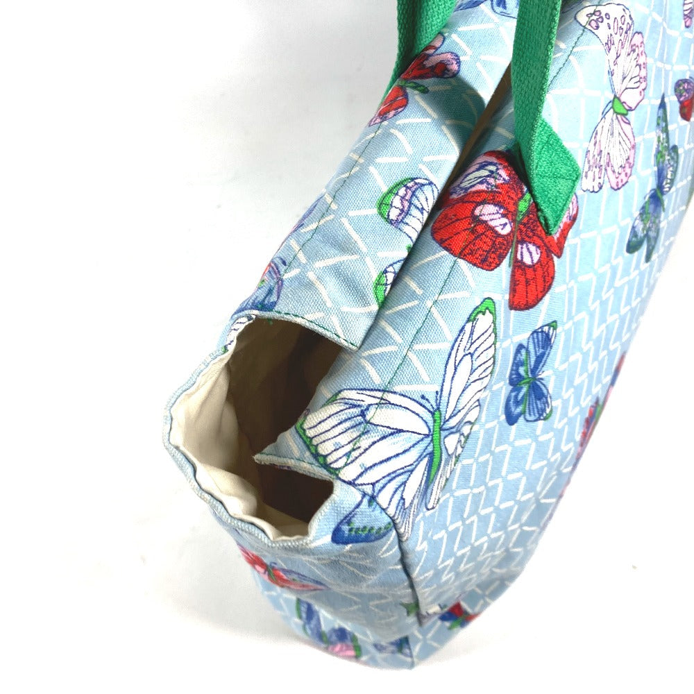 HERMES Tote Bag canvas blue vintage butterfly