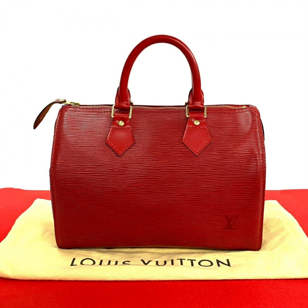 LOUIS VUITTON Handbag Epi Leather Red Epi Speedy 25