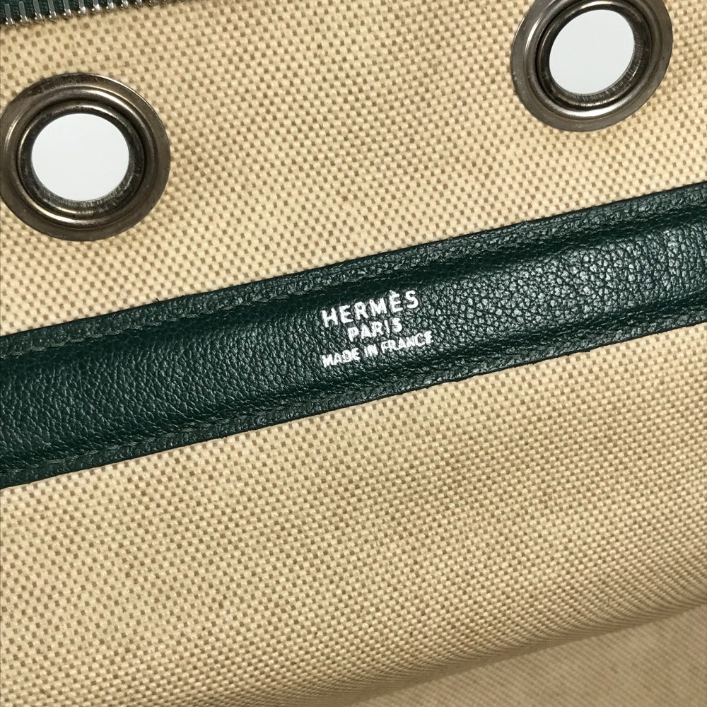 HERMES Shoulder Bag Leather , Leather/Coated Canvas beige Dog Dog Bag Sac de Transport pour Chien unisex(Unisex) Used