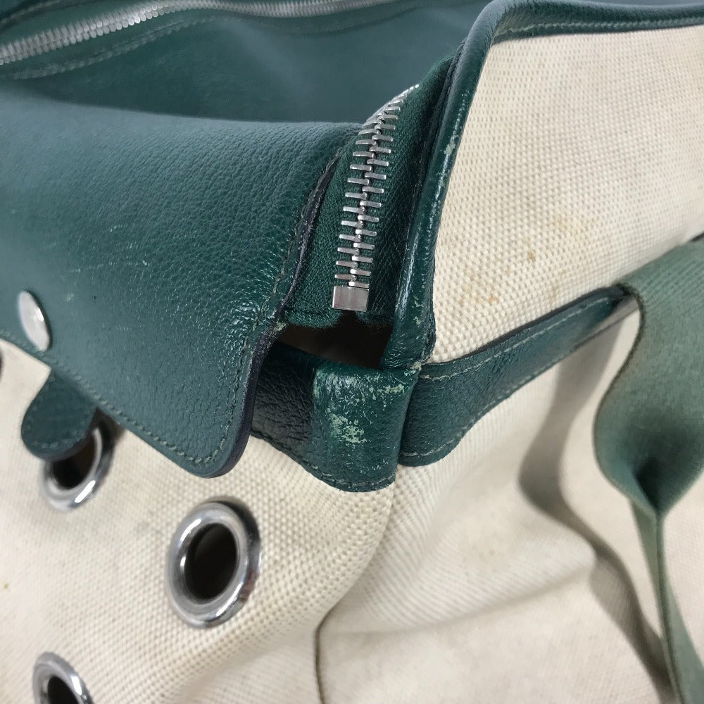 HERMES Shoulder Bag Leather , Leather/Coated Canvas beige Dog Dog Bag Sac de Transport pour Chien unisex(Unisex) Used