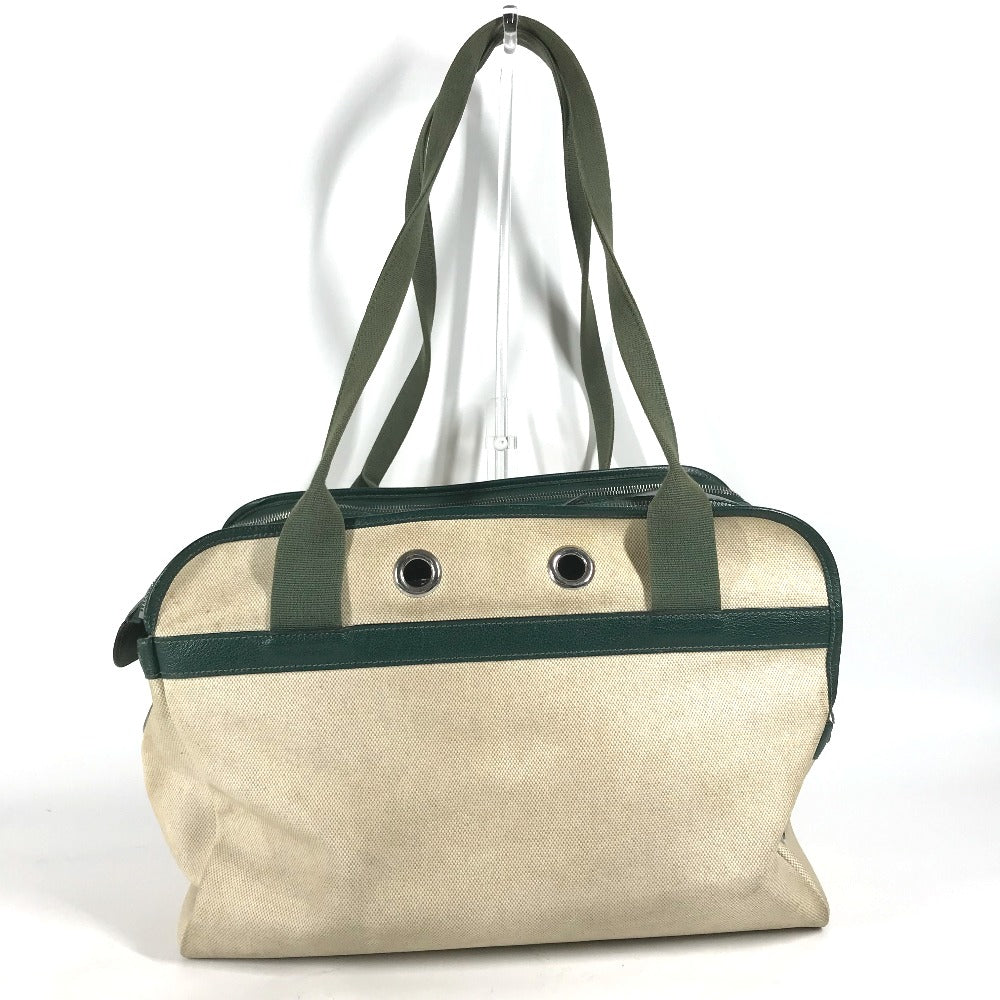 HERMES Shoulder Bag Leather , Leather/Coated Canvas beige Dog Dog Bag Sac de Transport pour Chien unisex(Unisex) Used
