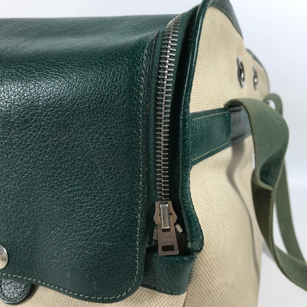 HERMES Shoulder Bag Leather , Leather/Coated Canvas beige Dog Dog Bag Sac de Transport pour Chien unisex(Unisex) Used