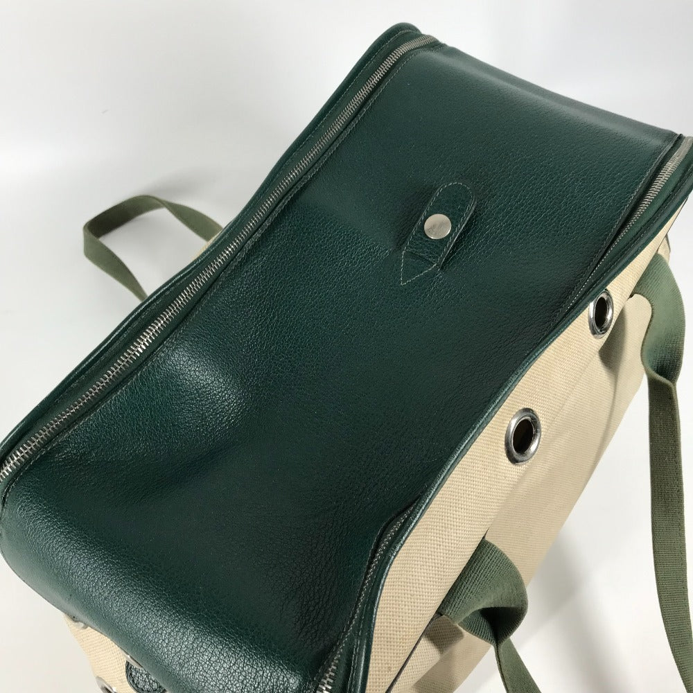 HERMES Shoulder Bag Leather , Leather/Coated Canvas beige Dog Dog Bag Sac de Transport pour Chien unisex(Unisex) Used