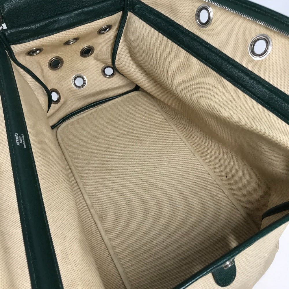 HERMES Shoulder Bag Leather , Leather/Coated Canvas beige Dog Dog Bag Sac de Transport pour Chien unisex(Unisex) Used
