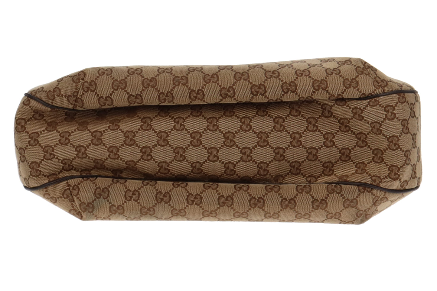 Gucci GG Canvas Hobo Large With Brown Leather Trims