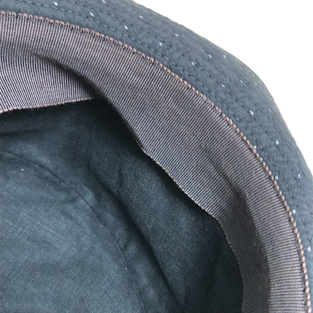 HERMES hat canvas gray quilting Dot Pattern unisex(Unisex) 59 Used