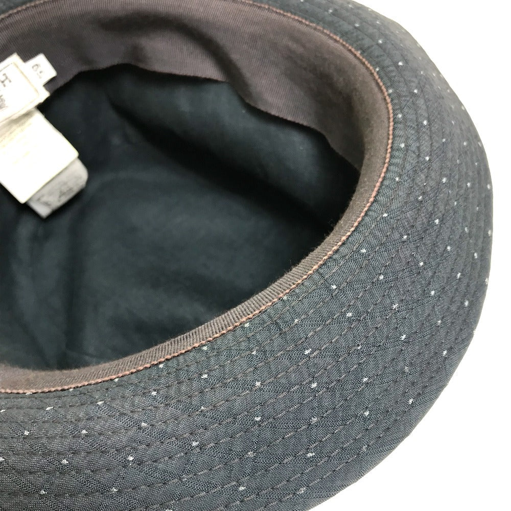 HERMES hat canvas gray quilting Dot Pattern unisex(Unisex) 59 Used