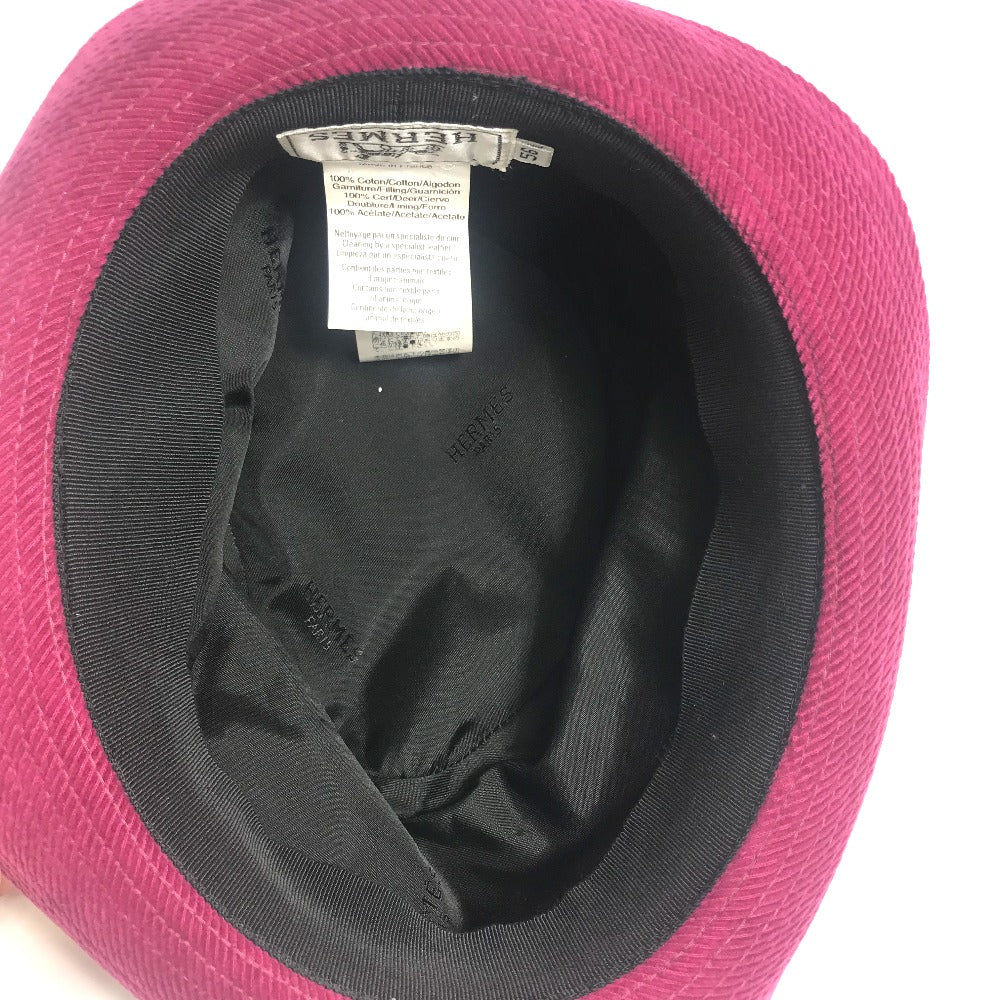 HERMES hat Cotton, Leather Pink purple Fashion Accessories unisex(Unisex) 56 Used