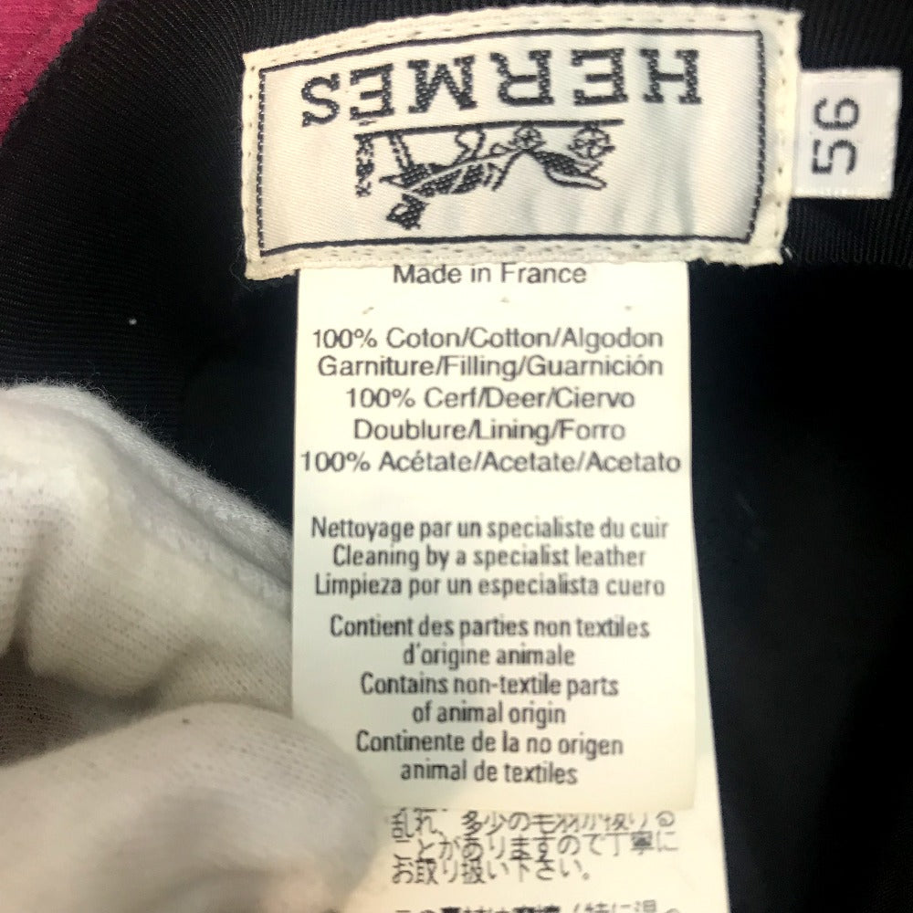 HERMES hat Cotton, Leather Pink purple Fashion Accessories unisex(Unisex) 56 Used