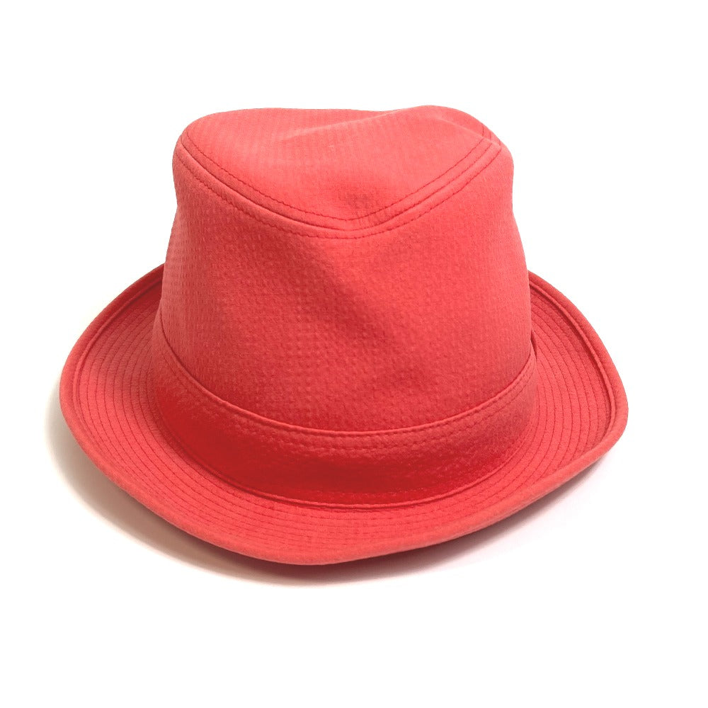 HERMES hat cotton Red Panama unisex(Unisex) 57 Used
