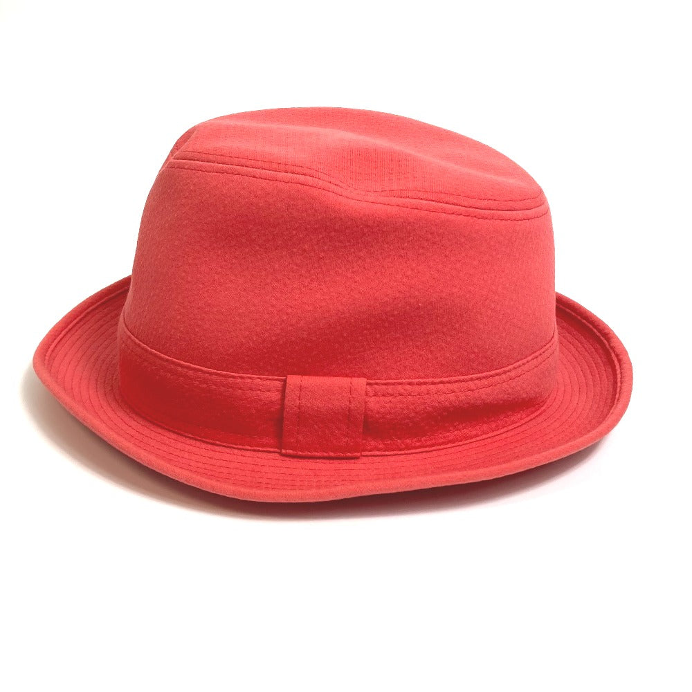 HERMES hat cotton Red Panama unisex(Unisex) 57 Used