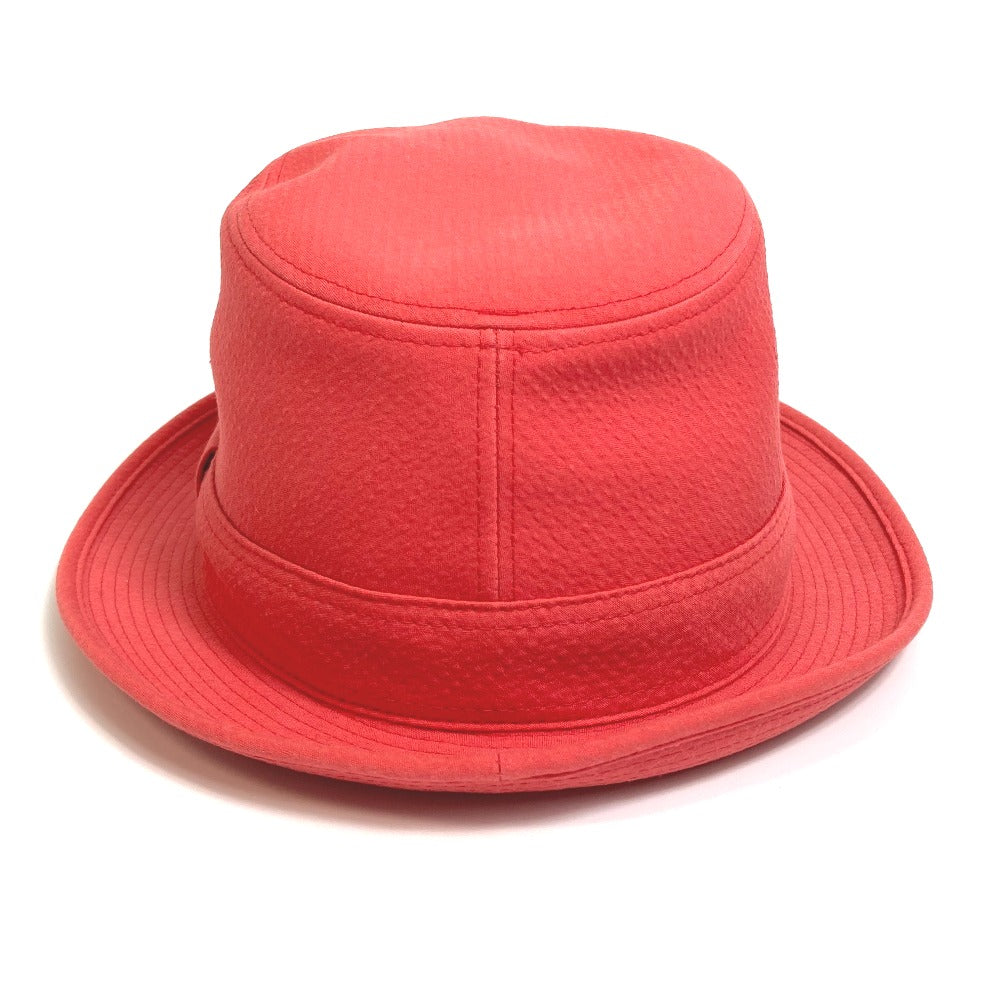 HERMES hat cotton Red Panama unisex(Unisex) 57 Used