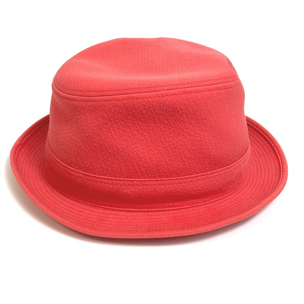 HERMES hat cotton Red Panama unisex(Unisex) 57 Used