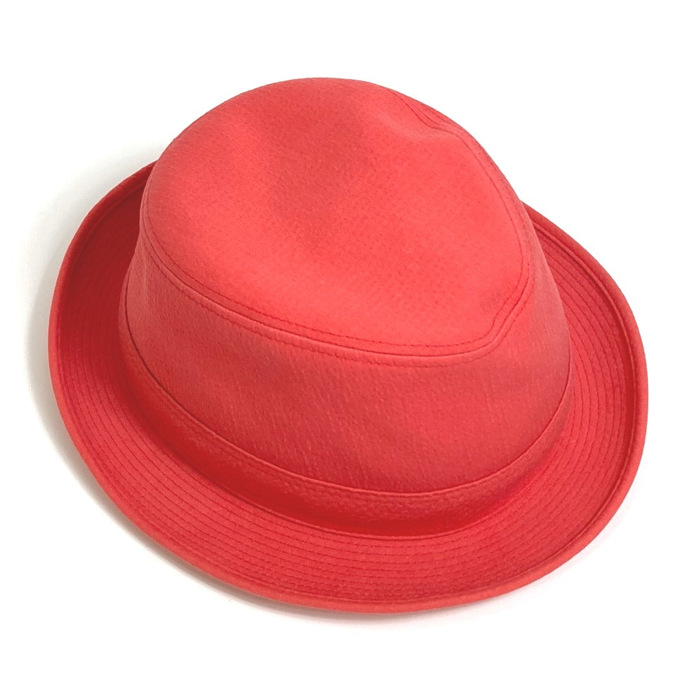 HERMES hat cotton Red Panama unisex(Unisex) 57 Used