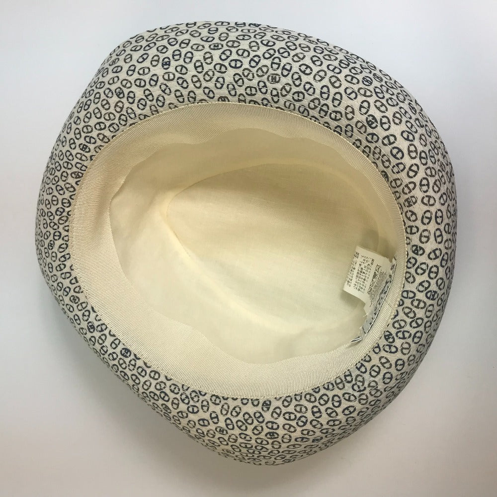 HERMES hat cotton white Hat Chene Dunkle unisex(Unisex) 57 Used