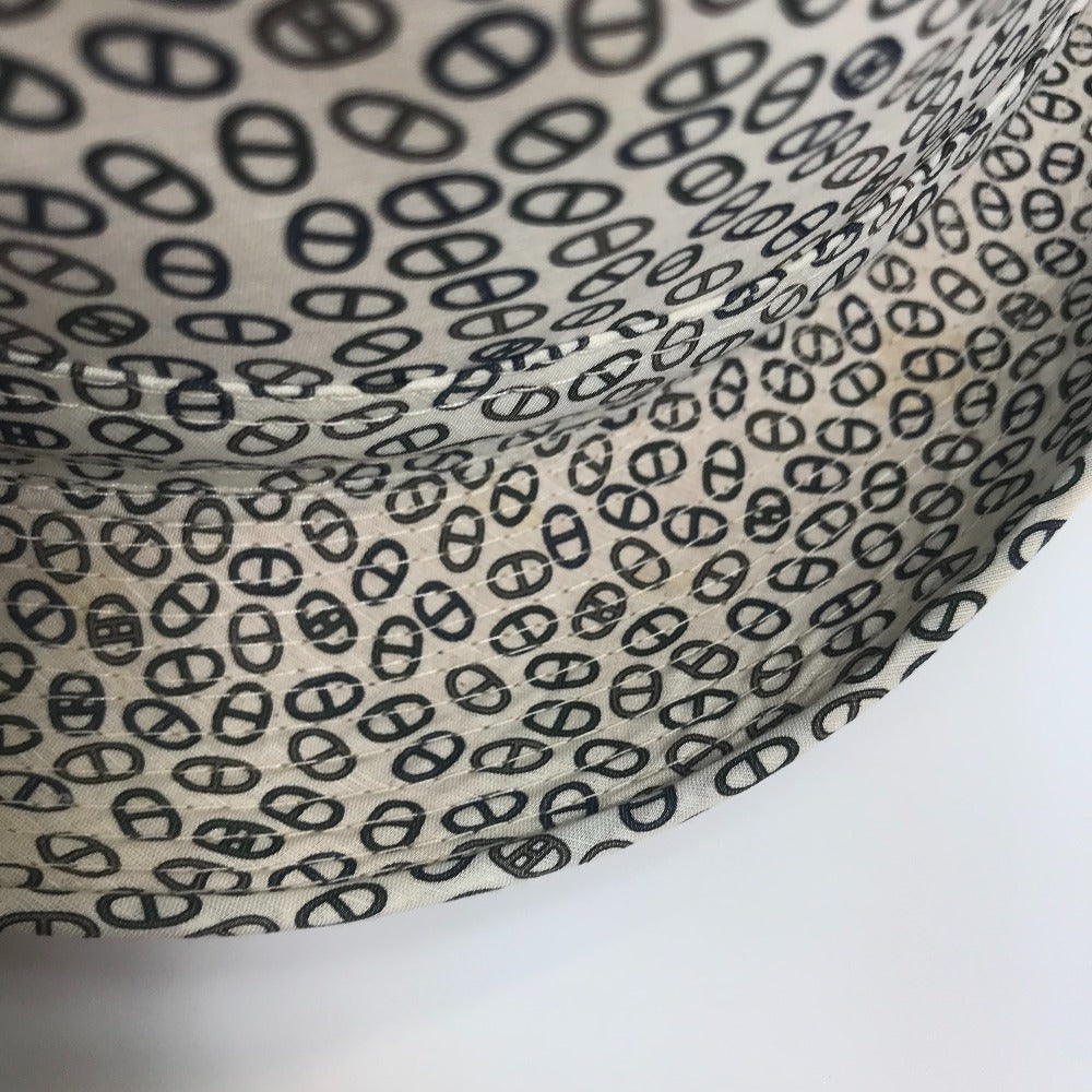 HERMES hat cotton white Hat Chene Dunkle unisex(Unisex) 57 Used