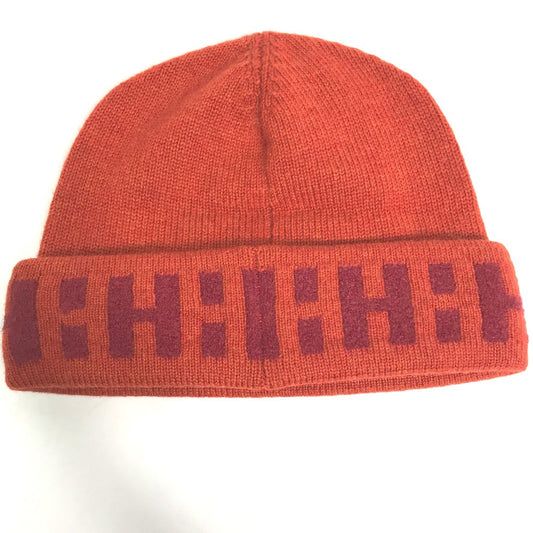 HERMES Knit hat Cashmere, Nylon, Polyester Orange Beanie knit cap Beanie unisex(Unisex) Used