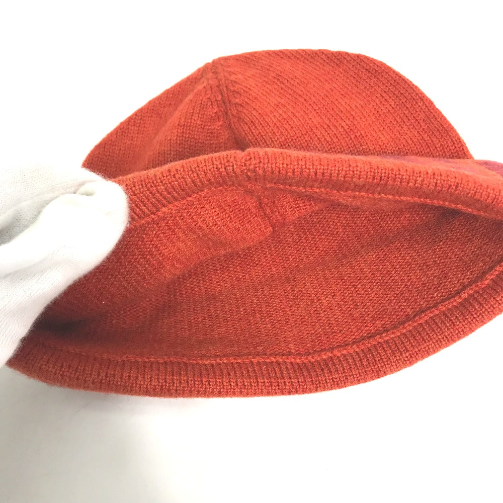 HERMES Knit hat Cashmere, Nylon, Polyester Orange Beanie knit cap Beanie unisex(Unisex) Used